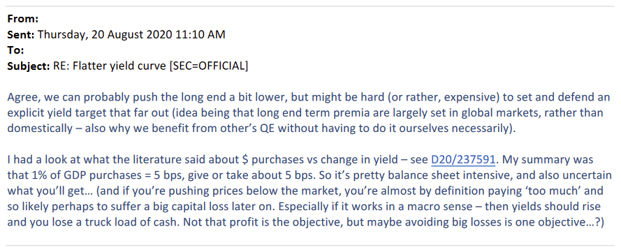 One of the internal emails warning about losing ‘a truck load of cash’.